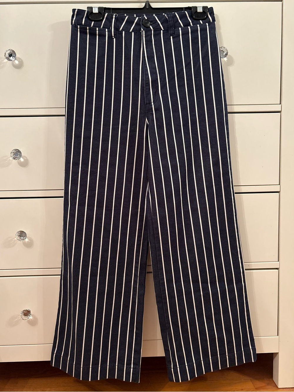 ROLLA'S Navy and White Striped Wide-Leg Pants